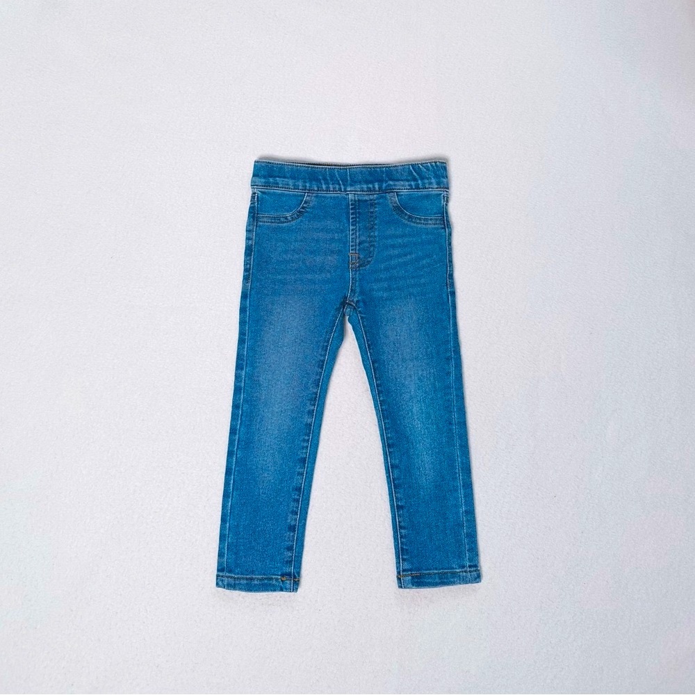 7 For All Mankind Toddler Boy Girl Unisex Blue Soft Denim Jeans Elastic Waist 2T